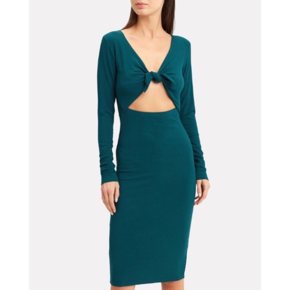INTERMIX “Leonie” Tie Front Peephole Knit Dress